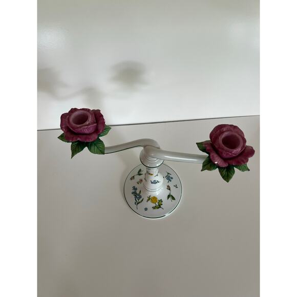 Vintage Franklin Mint Candelabra Les Fleurs De Provence Le Cordon Bleu Rose JL - Picture 9 of 11